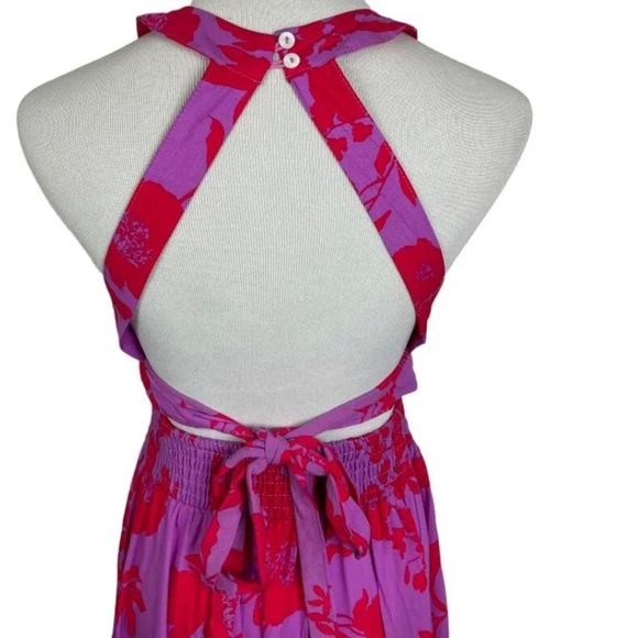 Abel The Label Charlotte Maxi Dress Lilac/Red Anthropologie revolve - Picture 3 of 13